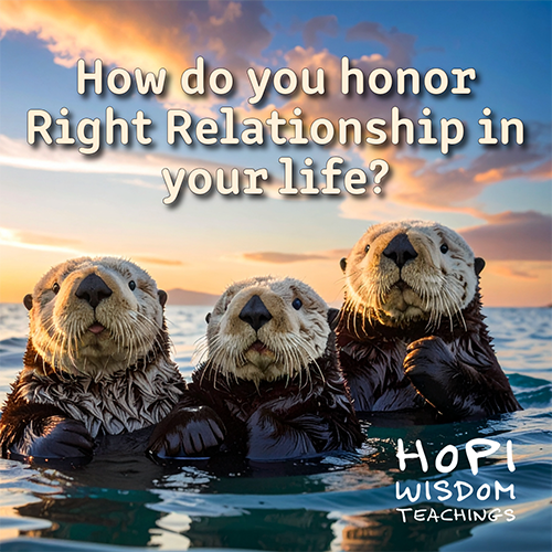 How Do You Honor Right Relationship in Your Life? Hopi Wisdom Teachings. How Do You Honor Right Relationship in Your Life? Hopi Wisdom Teachings.